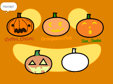 Four pumpkins 