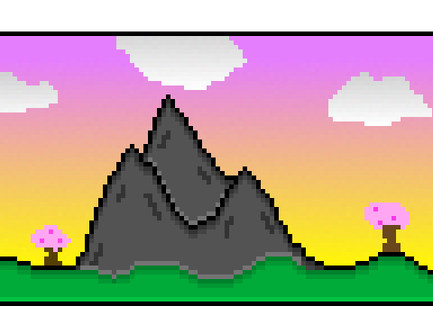 Pixel Art- Sunset Mountains