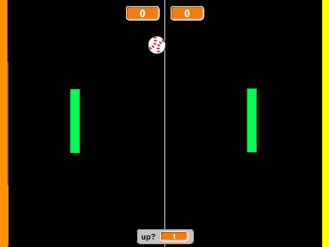 Physical interaction Pong against the computer