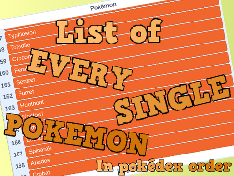 Pokemon List (All Pokémon)