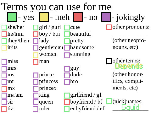 Terms you can use for me