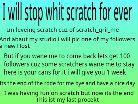 The end for me 