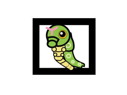 Badly Drawn Caterpie But it has a 1/100 shiny chance