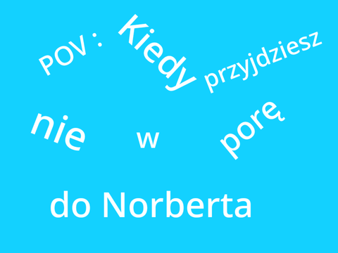 Pov : Kiedy przyjdziesz nie w porę do Norberta