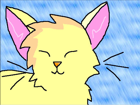 My drawing of a cat with closed eyes