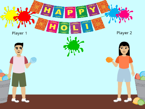 (Happy Holi!) Holi Water Balloon Splashing Game