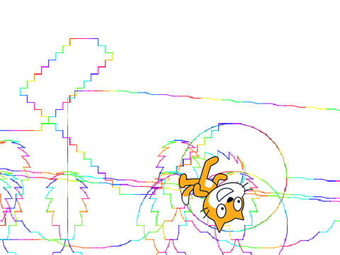 Rainbow Drawing cat remix