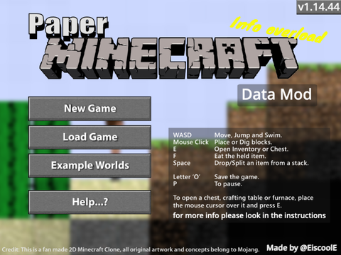 Paper Minecraft Data Mod v1.14.44 Vanilla Modifications [cape lag fixed]