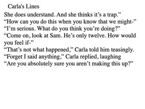 carla's lines :>