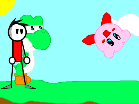 Kirby when he eats too much Candy