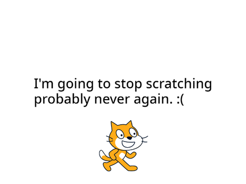 I'm going to stop scratching probably never again.
