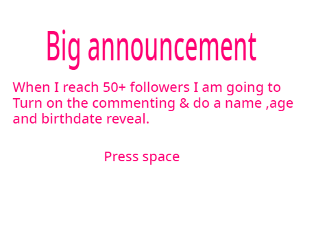 Big announcment