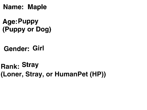 DogTown RPG Sign Up Sheet: Maple