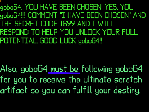 YOU HAVE BEEN SELECTED
