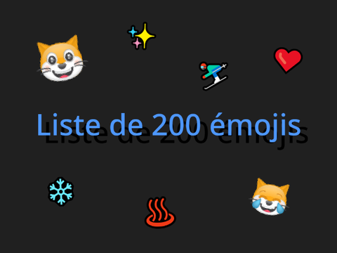Liste de 200 émojis scratch
