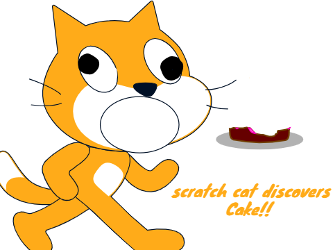 Scratch cat discovers Cake! p1