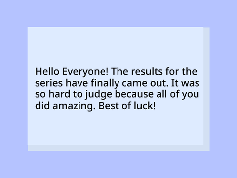 The River's End Results!