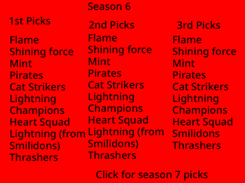 Season picks