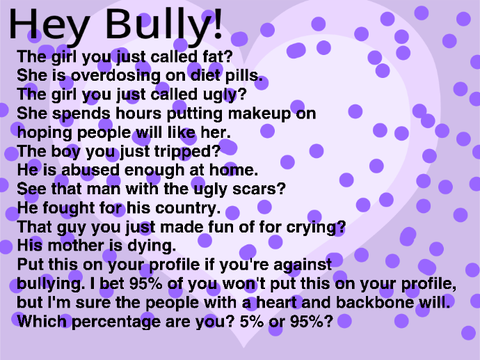 PLZ DO NOT BULLY AND NEVER WITHOUT LEARNING THE WHOLE SITUATION .