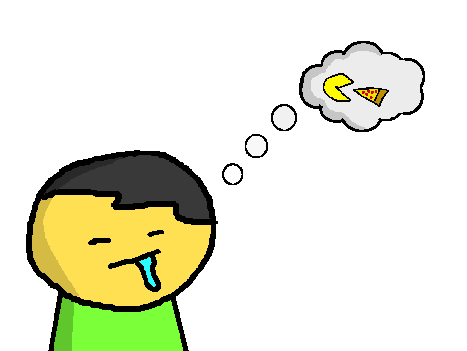 Moitchy thinking about pizza.