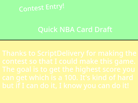 Contest Entry (Quick NBA Card Draft)