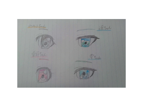 プロセカキャラの目を描いてみた(モモジャン編)