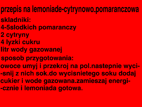 przepis na...lemoniade cytrynowo-pomaranczowa