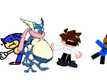 Add yourself dancing with Sunky,Flying MUsic Note Jaiat play and GRENINJA