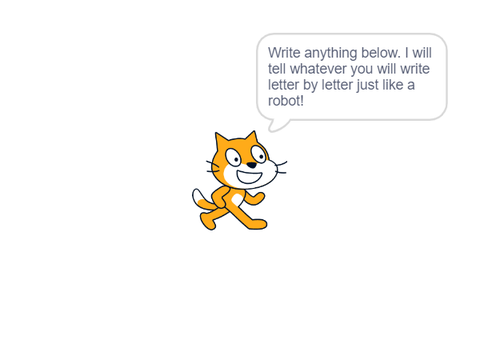 Scratch cat speaking like a Robot!