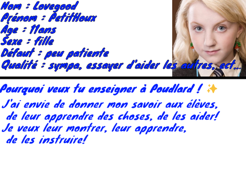 Fiche d'inscription: prof à Poudlard ! ✨