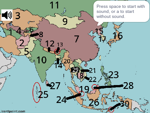 Asia Map Quiz No Regions UPDATE v1.0!