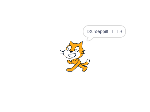 STTF- Scatch Typewriter Text Flipped