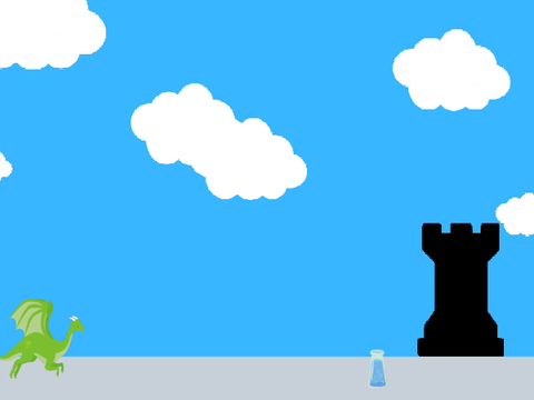 Jump over the potions, Dragon!!