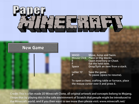 Paper Minecraft Game