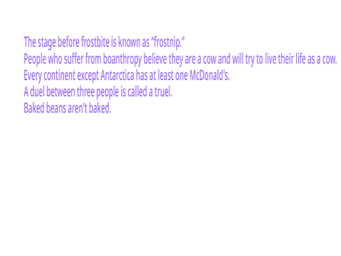 Wierd but true 
