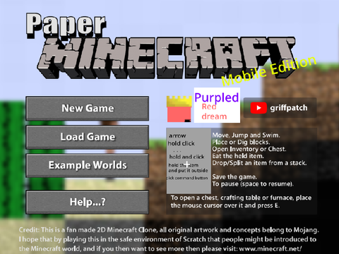 Paper Minecraft Mobile YouTube Skins(add music)