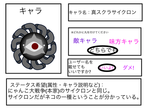 Scratch cat大戦争のキャラ募集15真スクラサイクロン