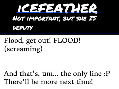 Puddlestar's Life Voice Auditions-Icefeather