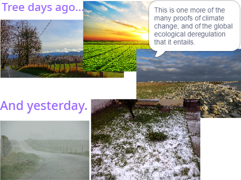 One proof of climatic change and its consequences