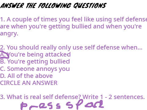  Self-Defense Assignment