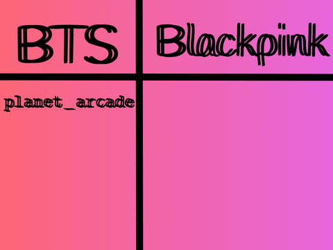 BTS Or Blackpink? (Add your username to any "1" column in which is your favourite.)