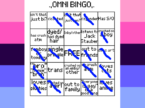 LGBTQ+ Omnisexual Bingo Board! remix