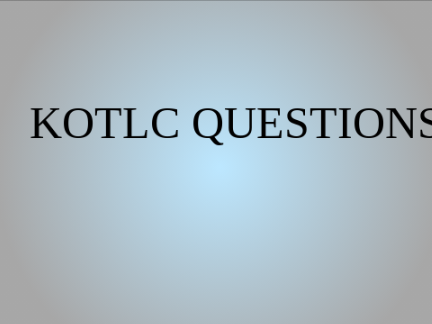KOTLC Answers for you to Read! 