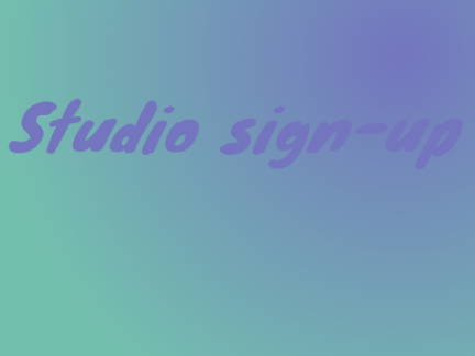 Artists and Singers studio sign-up