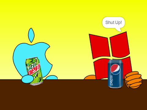 windows xp and apple having a nice conversation