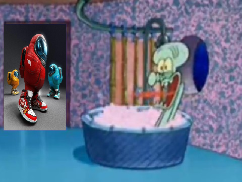 squidward screams at scary spacemen!