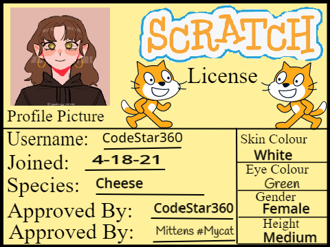 My Official Scratch License!