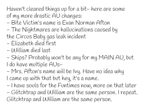 Slight AU Changes || FNaF