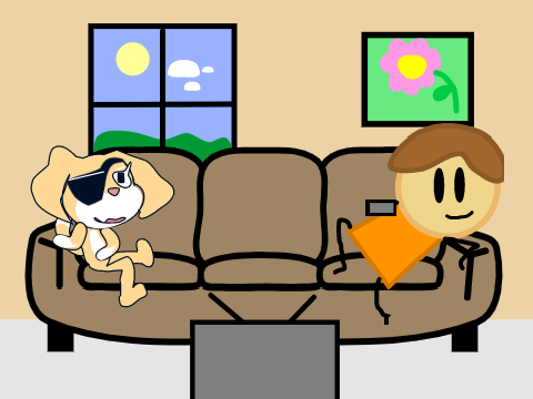 Luno Watching TV with TNTsquirrel
