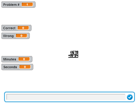 Hexadecimal 4-digit Addition Problem Generator V.2